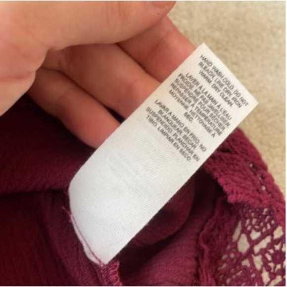 Burgundy Lace-Trimmed Blouse - Picture 7 of 7